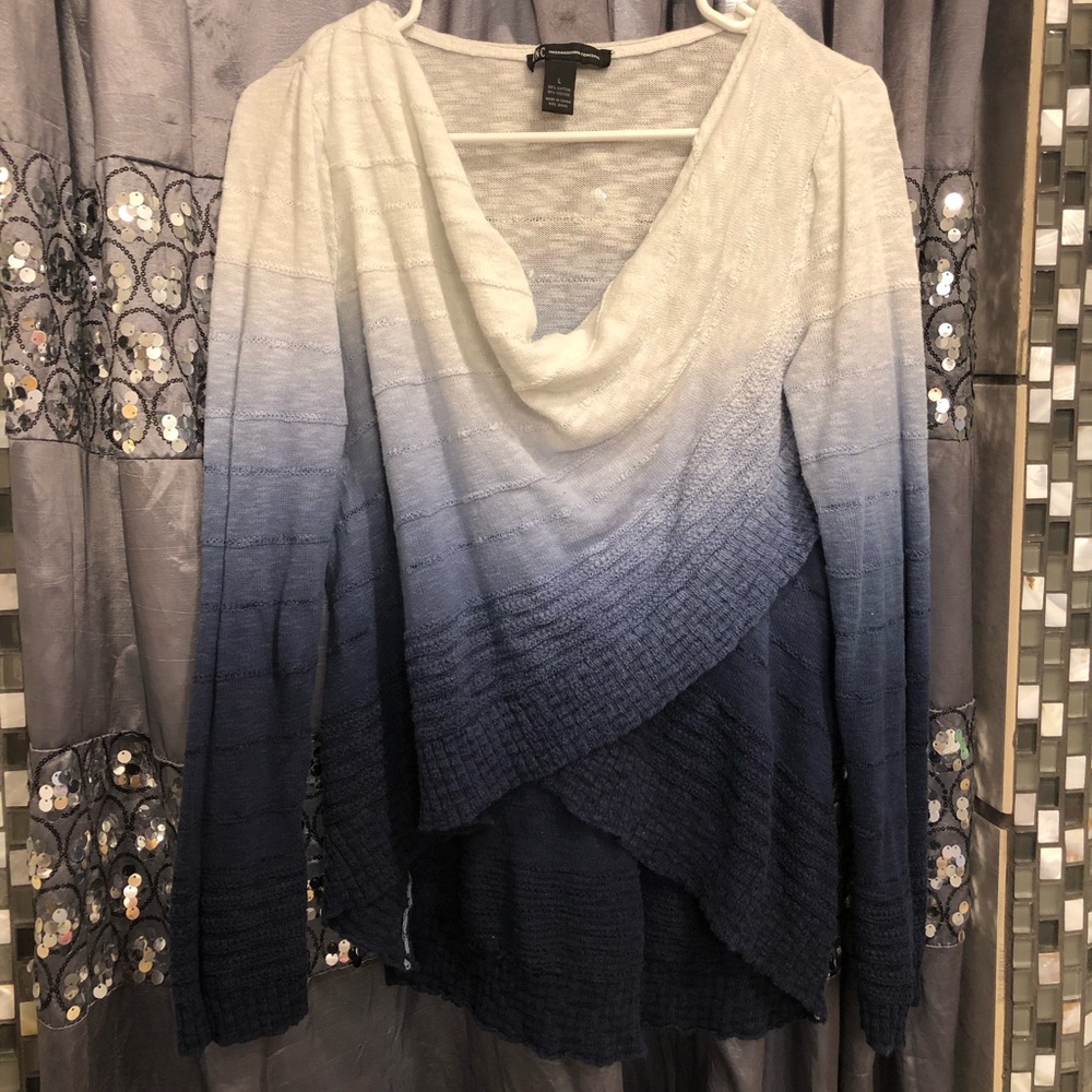 INC ombré asymmetrical sweater top
